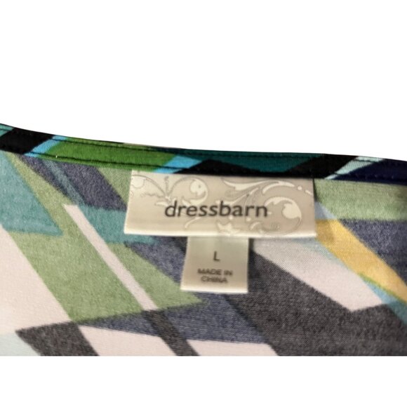 Dressbarn Blouse Womens L Used Geometric Pattern Metal Gathering on Side - Picture 6 of 10